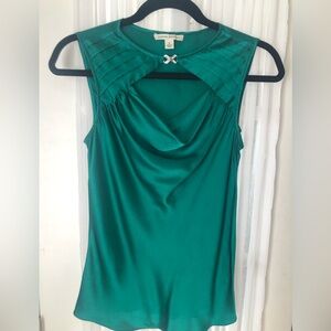 Banana Republic Emerald Green Satin Cowl Neck Top